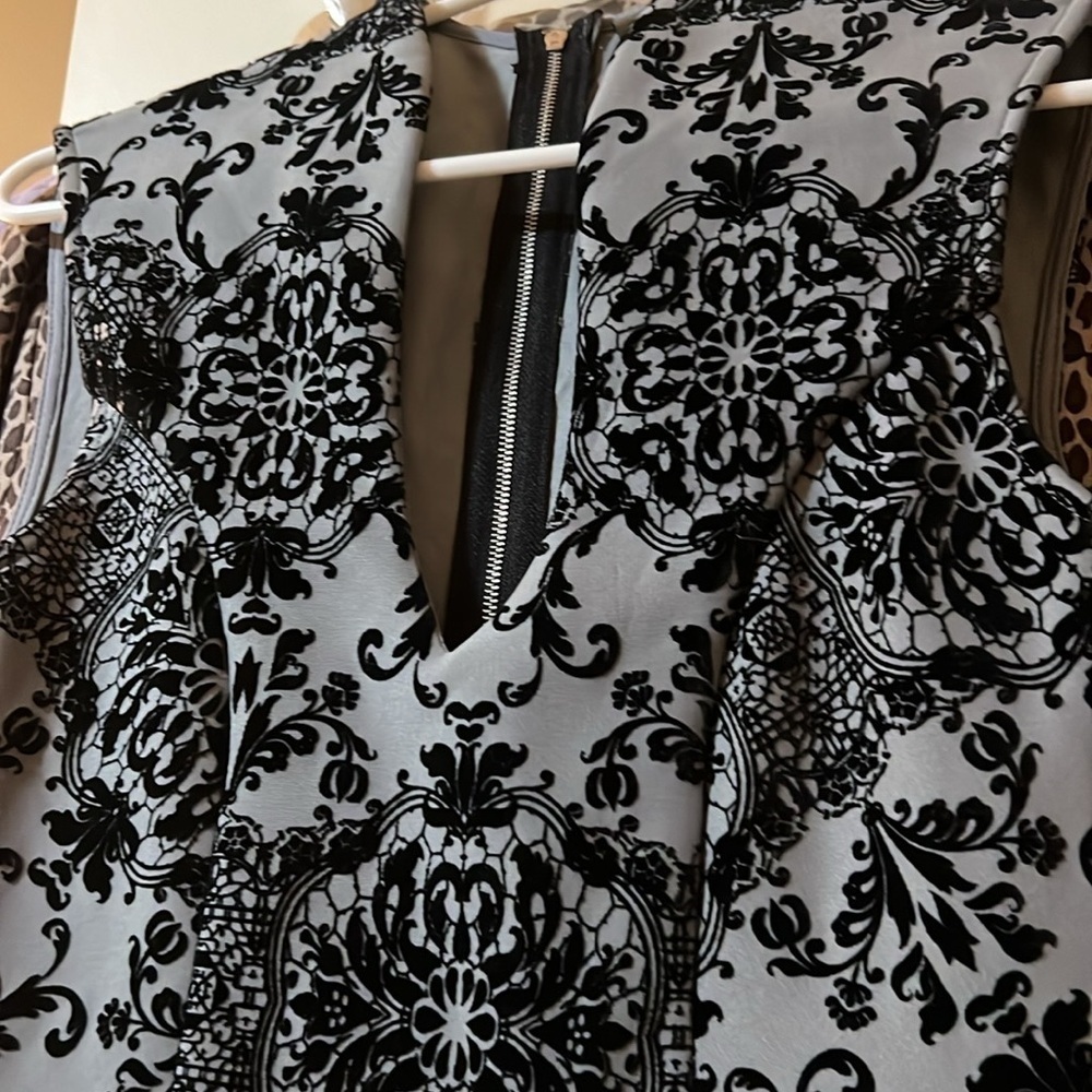 Trixxi Elegant holiday dress, velvety soft peplum, a line skater dress - Picture 7 of 8